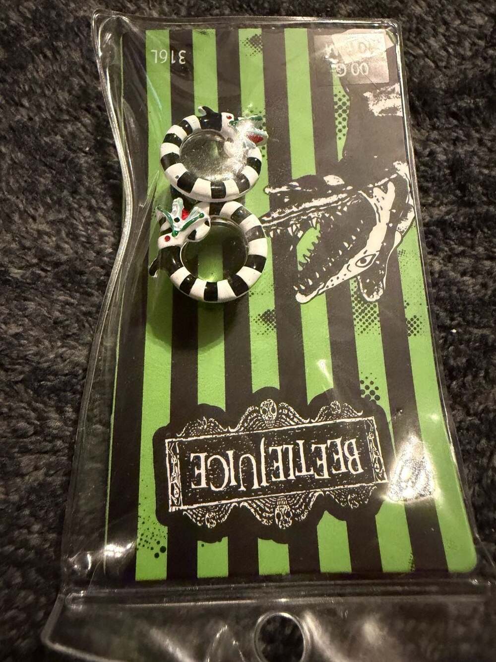 SalesOne Beetlejuice Sandworm 316L Stainless Steel Ear Tunnels 00G 10MM